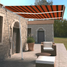 Automatic awning with wind sensor LED orange brown 350x250 cm by vidaXL, Awnings - Ref: Foro24-3069535, Price: 590,99 €, Disc...