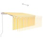 Toldo automático retráctil con persiana amarillo blanco 3x2,5m de vidaXL, Toldos - Ref: Foro24-3069268, Precio: 457,97 €, Des...