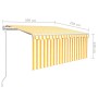 Retractable automatic awning with yellow and white blinds 3x2.5m by vidaXL, Awnings - Ref: Foro24-3069268, Price: 457,97 €, D...