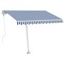 Blaue und weiße automatische Standmarkise 300x250 cm von vidaXL, Markisen - Ref: Foro24-3069506, Preis: 479,91 €, Rabatt: %