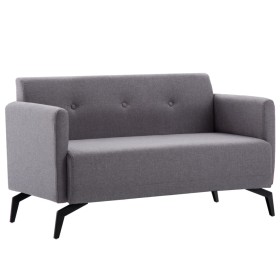 2-Sitzer-Sofa, gepolstert mit hellgrauem Stoff, 115 x 60 x 67 cm von vidaXL, Sofas - Ref: Foro24-247179, Preis: 234,36 €, Rab...