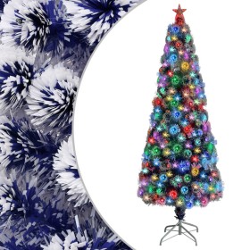 Árbol de Navidad artificial LED fibra óptica blanco azul 210 cm de vidaXL, Arboles de navidad - Ref: Foro24-328458, Precio: 1...