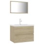 Conjunto de muebles de baño madera contrachapada roble Sonoma de vidaXL, Muebles de baño - Ref: Foro24-3071678, Precio: 213,9...