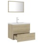 Badezimmermöbel-Set aus Sonoma-Eichensperrholz von vidaXL, Badezimmermöbel - Ref: Foro24-3071678, Preis: 213,94 €, Rabatt: %