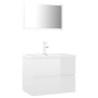 Engineered wood bathroom furniture set in glossy white by vidaXL, Bathroom furniture - Ref: Foro24-3071681, Price: 203,76 €, ...