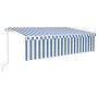 Toldo automático retráctil con persiana 6x3 m azul y blanco de vidaXL, Toldos - Ref: Foro24-3069366, Precio: 550,93 €, Descue...