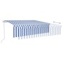 Automatic retractable awning with blind 6x3 m blue and white by vidaXL, Awnings - Ref: Foro24-3069366, Price: 550,93 €, Disco...