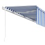 Toldo automático retráctil con persiana 6x3 m azul y blanco de vidaXL, Toldos - Ref: Foro24-3069366, Precio: 550,93 €, Descue...