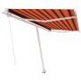 Toldo de pie retráctil manual naranja y marrón 450x300 cm de vidaXL, Toldos - Ref: Foro24-3069560, Precio: 493,17 €, Descuent...