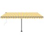 Toldo automático LED sensor de viento amarillo blanco 450x300cm de vidaXL, Toldos - Ref: Foro24-3069773, Precio: 623,04 €, De...