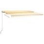 Toldo automático LED sensor de viento amarillo blanco 450x300cm de vidaXL, Toldos - Ref: Foro24-3069773, Precio: 623,04 €, De...