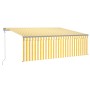 Toldo automático persiana LED sensor de viento amarillo 4x3m de vidaXL, Toldos - Ref: Foro24-3069433, Precio: 607,82 €, Descu...