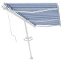 Automatic blue and white freestanding awning 600x300 cm by vidaXL, Awnings - Ref: Foro24-3069606, Price: 658,71 €, Discount: %