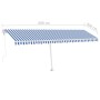 Automatic blue and white freestanding awning 600x300 cm by vidaXL, Awnings - Ref: Foro24-3069606, Price: 658,71 €, Discount: %