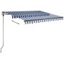 Toldo manual retráctil con LED azul y blanco 350x250 cm de vidaXL, Toldos - Ref: Foro24-3069721, Precio: 513,43 €, Descuento: %