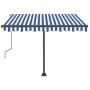 Toldo manual retráctil con LED azul y blanco 350x250 cm de vidaXL, Toldos - Ref: Foro24-3069721, Precio: 513,43 €, Descuento: %