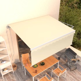 Automatic retractable awning with blind 4.5x3 m cream color by vidaXL, Awnings - Ref: Foro24-3069327, Price: 404,55 €, Discou...