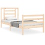 Estructura de cama con cabecero madera maciza 90x200 cm de vidaXL, Camas y somieres - Ref: Foro24-3194686, Precio: 95,25 €, D...