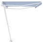 Retractable manual blue and white freestanding awning 500x350 cm by vidaXL, Awnings - Ref: Foro24-3069656, Price: 538,38 €, D...