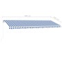 Toldo de pie retráctil manual azul y blanco 500x350 cm de vidaXL, Toldos - Ref: Foro24-3069656, Precio: 570,29 €, Descuento: %