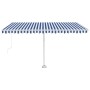 Toldo de pie manual retráctil azul y blanco 400x350 cm de vidaXL, Toldos - Ref: Foro24-3069616, Precio: 472,75 €, Descuento: %