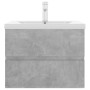 Mueble con lavabo madera de ingeniería gris hormigón de vidaXL, Tocadores de baño - Ref: Foro24-3071634, Precio: 204,05 €, De...