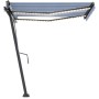 Toldo automático LED sensor de viento azul y blanco 350x250 cm de vidaXL, Toldos - Ref: Foro24-3069731, Precio: 610,99 €, Des...