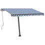 Toldo automático LED sensor de viento azul y blanco 350x250 cm de vidaXL, Toldos - Ref: Foro24-3069731, Precio: 610,99 €, Des...