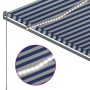 Toldo automático LED sensor de viento azul y blanco 350x250 cm de vidaXL, Toldos - Ref: Foro24-3069731, Precio: 610,99 €, Des...