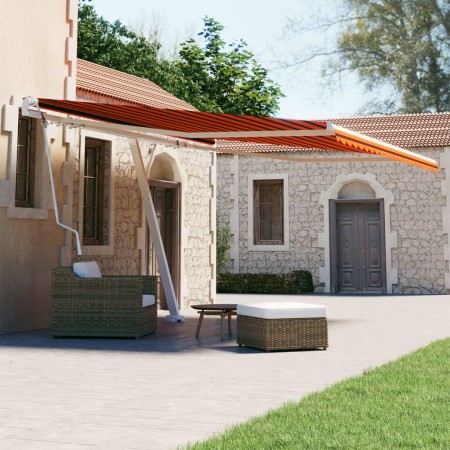 Orange and brown automatic standing awning 450x300 cm by vidaXL, Awnings - Ref: Foro24-3069570, Price: 497,20 €, Discount: %