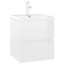 Mueble con lavabo aglomerado blanco brillante de vidaXL, Tocadores de baño - Ref: Foro24-3071627, Precio: 172,99 €, Descuento: %