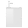 Mueble con lavabo aglomerado blanco brillante de vidaXL, Tocadores de baño - Ref: Foro24-3071627, Precio: 172,99 €, Descuento: %