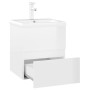 Mueble con lavabo aglomerado blanco brillante de vidaXL, Tocadores de baño - Ref: Foro24-3071627, Precio: 172,99 €, Descuento: %