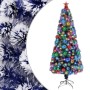 White and blue 180 cm Christmas tree with fiber optic lights by vidaXL, Christmas trees - Ref: Foro24-328457, Price: 104,31 €...