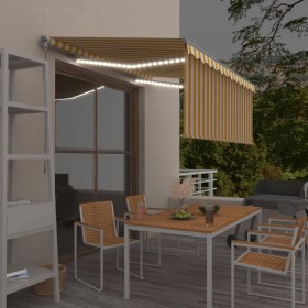 Toldo manual retráctil con persiana LED amarillo blanco 3x2,5m de vidaXL, Toldos - Ref: Foro24-3069383, Precio: 292,99 €, Des...