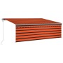 Automatic awning LED blinds wind sensor orange brown 4x3m by vidaXL, Awnings - Ref: Foro24-3069435, Price: 607,43 €, Discount: %