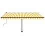 Retractable manual freestanding awning in yellow and white, 400x350 cm. by vidaXL, Awnings - Ref: Foro24-3069818, Price: 521,...