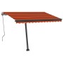 Toldo automático LED sensor de viento naranja marrón 300x250 cm de vidaXL, Toldos - Ref: Foro24-3069715, Precio: 599,99 €, De...