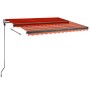 Toldo automático LED sensor de viento naranja marrón 300x250 cm de vidaXL, Toldos - Ref: Foro24-3069715, Precio: 599,99 €, De...