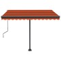 Toldo automático LED sensor de viento naranja marrón 300x250 cm de vidaXL, Toldos - Ref: Foro24-3069715, Precio: 599,99 €, De...