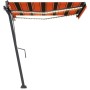 Toldo automático LED sensor de viento naranja marrón 300x250 cm de vidaXL, Toldos - Ref: Foro24-3069715, Precio: 599,99 €, De...