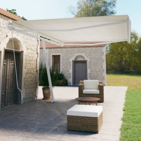 Toldo de pie retráctil manual crema 500x350 cm de vidaXL, Toldos - Ref: Foro24-3069657, Precio: 570,44 €, Descuento: %