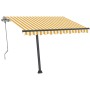 Manual retractable awning with yellow and white LED 350x250 cm by vidaXL, Awnings - Ref: Foro24-3069723, Price: 502,88 €, Dis...