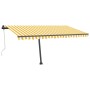 Toldo automático LED sensor de viento amarillo blanco 450x350cm de vidaXL, Toldos - Ref: Foro24-3069853, Precio: 725,01 €, De...