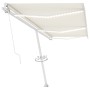 Manual retractable awning with cream-colored LED 600x350 cm by vidaXL, Awnings - Ref: Foro24-3069682, Price: 720,43 €, Discou...