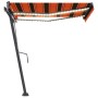 Toldo manual retráctil con LED naranja y marrón 300x250 cm de vidaXL, Toldos - Ref: Foro24-3069705, Precio: 362,82 €, Descuen...