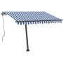 Toldo de pie retráctil manual azul y marrón 350x250 cm de vidaXL, Toldos - Ref: Foro24-3069716, Precio: 374,24 €, Descuento: %