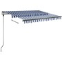 Toldo de pie retráctil manual azul y marrón 350x250 cm de vidaXL, Toldos - Ref: Foro24-3069716, Precio: 374,24 €, Descuento: %