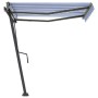 Toldo de pie retráctil manual azul y marrón 350x250 cm de vidaXL, Toldos - Ref: Foro24-3069716, Precio: 374,24 €, Descuento: %