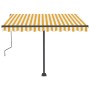 Toldo de pie retráctil manual amarillo y blanco 300x250 cm de vidaXL, Toldos - Ref: Foro24-3069698, Precio: 306,40 €, Descuen...